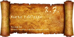 Kurtz Füzike névjegykártya
